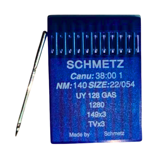 Agujas Industriales SCHMETZ UY 128 GAS / 1280 / 149x3 / TVx3 – Nm 140 (Tamaño 22/054)
