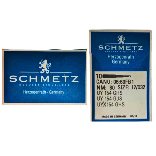 Agujas Industriales SCHMETZ UY 154 GHS / UY 154 GJS / UYX154 GHS – Nm 80 (Tamaño 12/032)