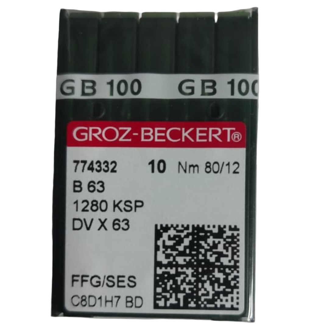 Agujas Industriales para Costura General  B 63 / 1280 KSP / DVx63 — NM: 80 (Tamaño 12)