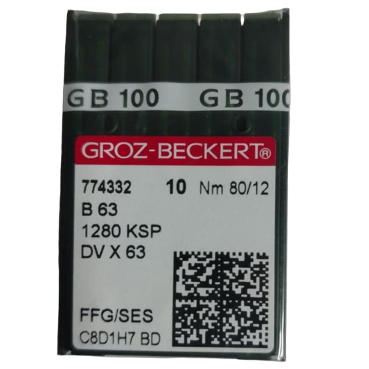 Agujas Industriales para Costura General  B 63 / 1280 KSP / DVx63 — NM: 80 (Tamaño 12)